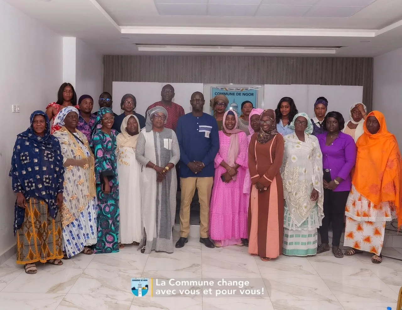 Participantes et élus réunis à la mairie de Ngor pour l'atelier de plaidoyer